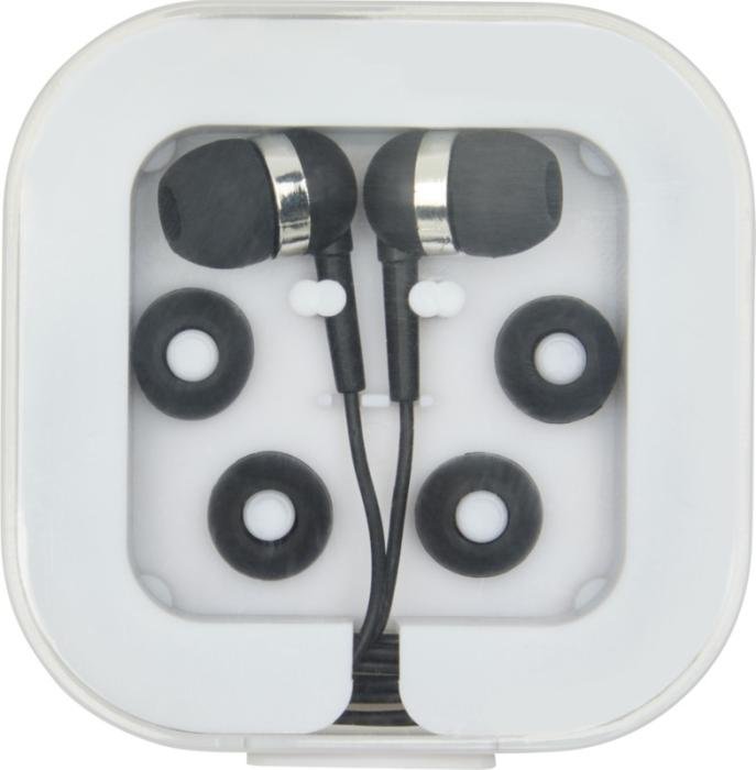 Écouteurs filaires USB-C Baekdu — avec boîte de rangement — Noir