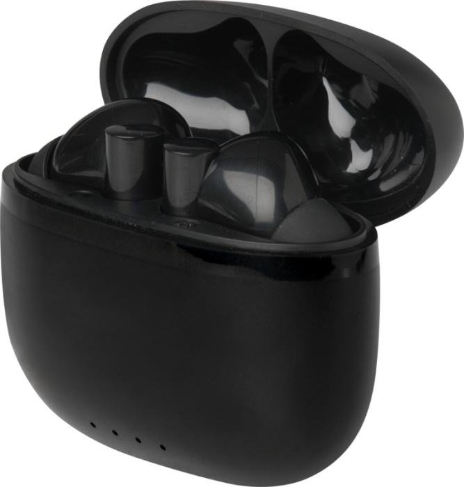 Écouteurs Bluetooth® True Wireless Alterf — embouts silicone, plastique recyclé — Noir