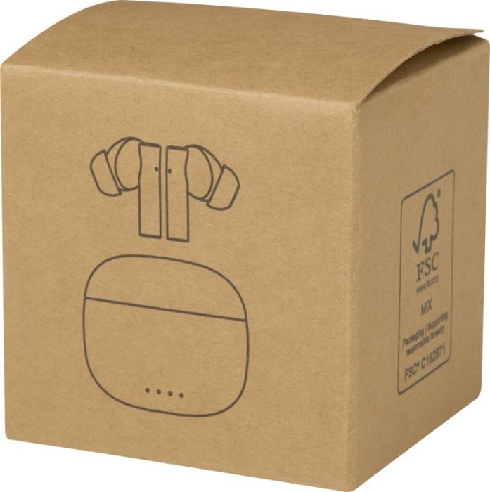 Écouteurs Bluetooth® True Wireless Alterf — embouts silicone, plastique recyclé — Noir