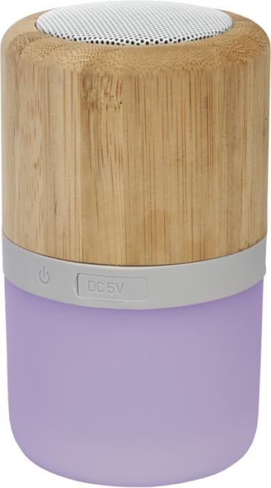 Haut-parleur Bluetooth® Aurea — bambou avec lampe — Bambou