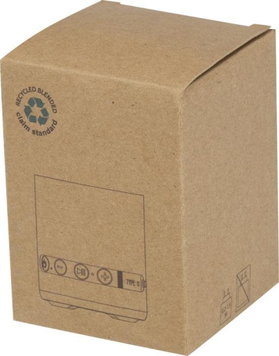 Haut-parleur sans fil Hunor 3 W — plastique recyclé — Noir