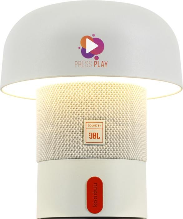 Lampe-enceinte portable Kooduu Sensa Play Mini — Sound by JBL — Blanc