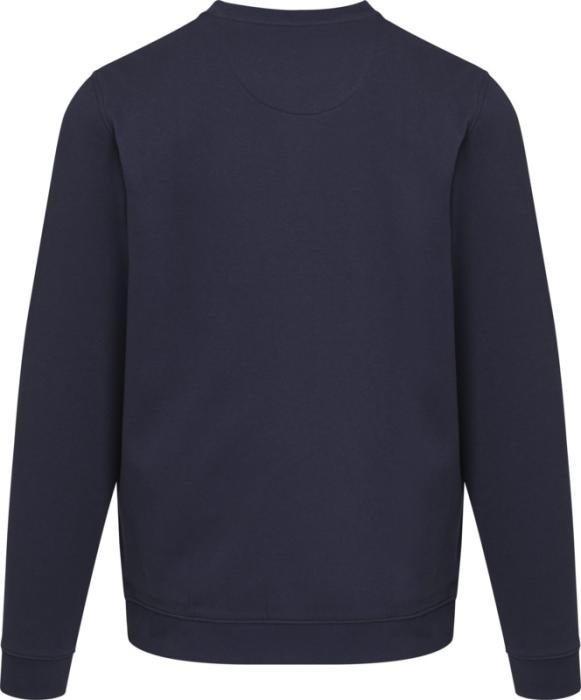 Pull col rond Jasper — coton bio OCS recyclé, unisexe, 280 g/m² — Bleu marine