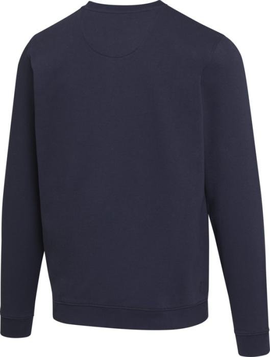 Pull col rond Jasper — coton bio OCS recyclé, unisexe, 280 g/m² — Bleu marine