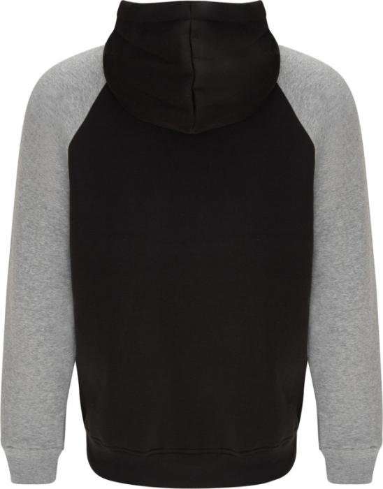 Sweat à capuche bicolore Badet — unisexe, 280 g/m² — Noir / Gris chiné