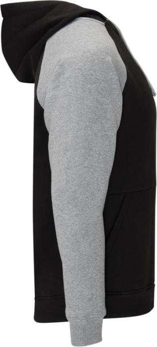 Sweat à capuche bicolore Badet — unisexe, 280 g/m² — Noir / Gris chiné